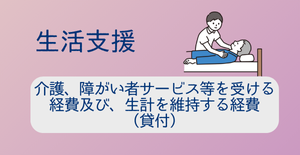 介護、障がい者サービス等を受ける経費及び、生計を維持する経費（貸付）